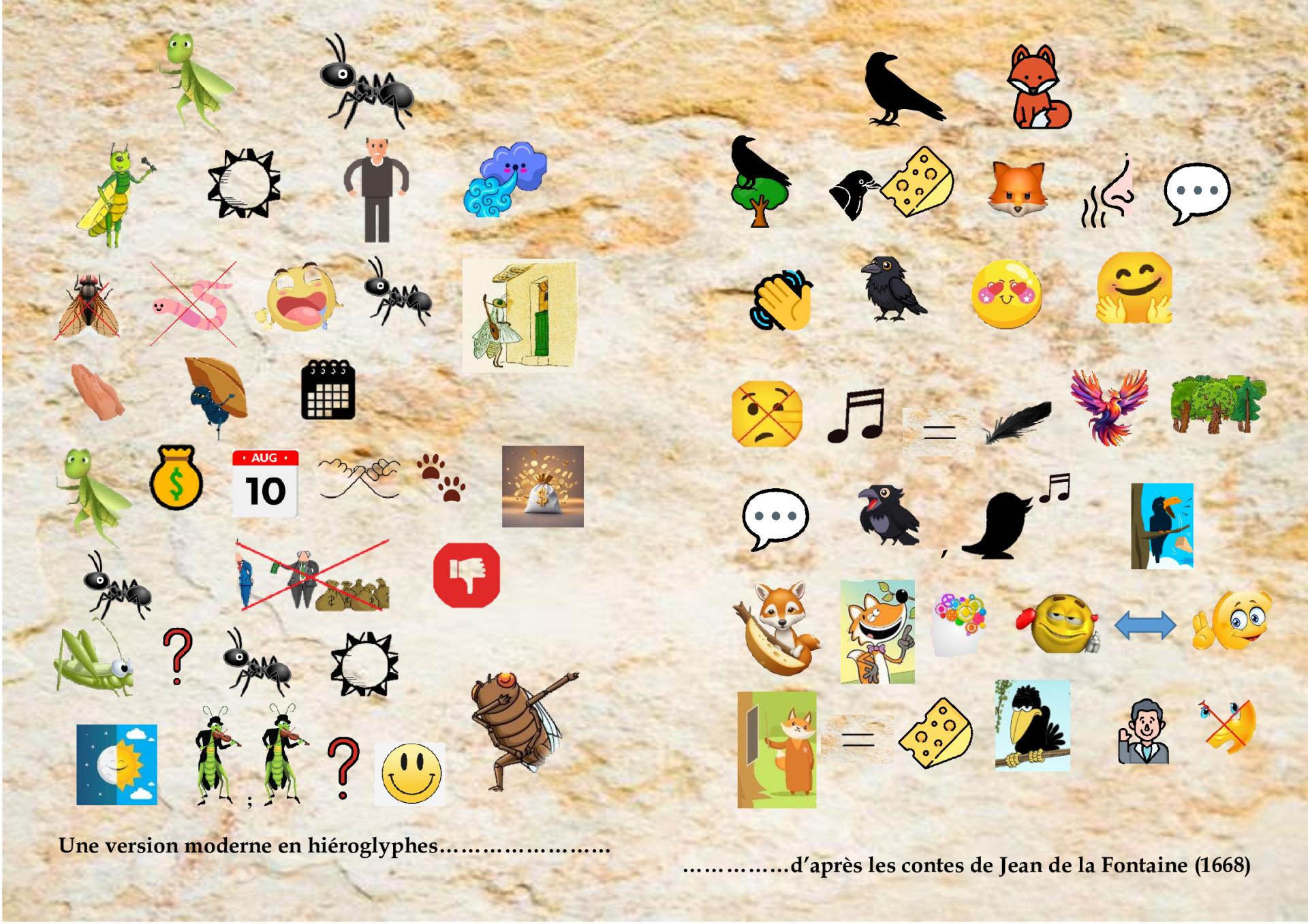 5 contes en hieroglyphes avec fond